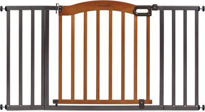 Ingenuity Ingenuity Thruway 60XW Series Extra Wide Safety Pet&Baby Gate,30"-60" Wide,26" Tall,Pressure or Hardware Mounted,Install Wall to Wall in Doorway or Stairway–Honey Oak Stained Wood&Metal