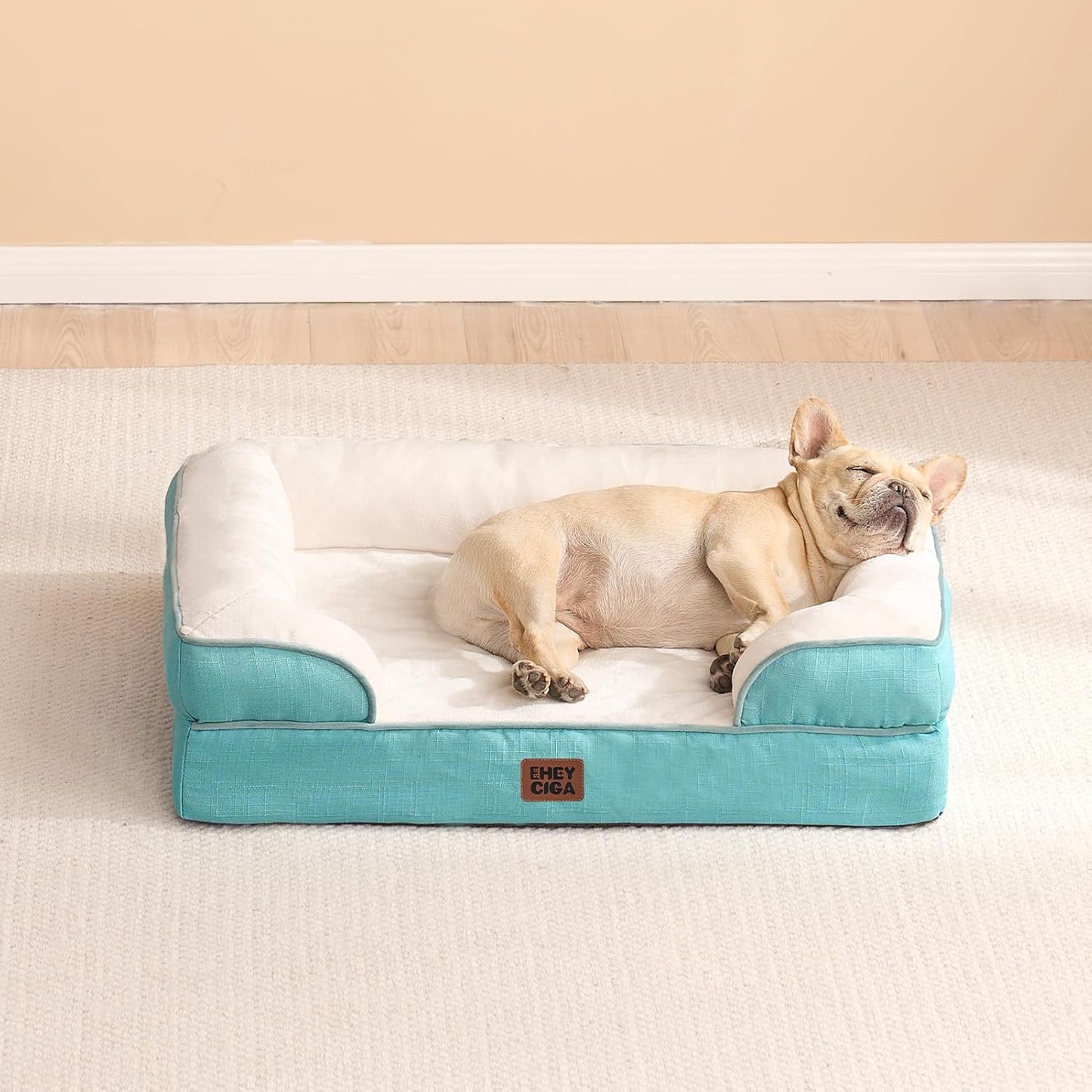 EHEYCIGA Orthopedic Dog Beds for Extra Large Dogs 44x32Inch, Waterproof Memory Foam XL Pet Bed with Sides, Non-Slip and Egg-Crate Foam Big Dog Couch Bed with Washable Removable Cover, Grey
