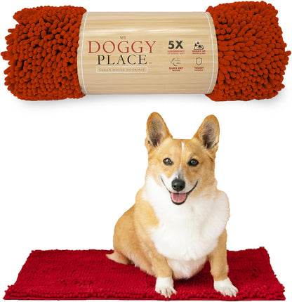 My Doggy Place Dog Mud Mat, 36"x26" Ash – Thick Microfiber Entry Rug for Snow, Mud & Salt – Absorbent, Quick-Dry, Washer-Safe & Non-Slip, Large