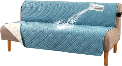 H.VERSAILTEX 100% Waterproof Slipcovers for Couches and Sofas Modern Pet Couch Cover Thick Soft Furniture Protector with Elastic Straps(Sofa, Lily Pad/Beige)