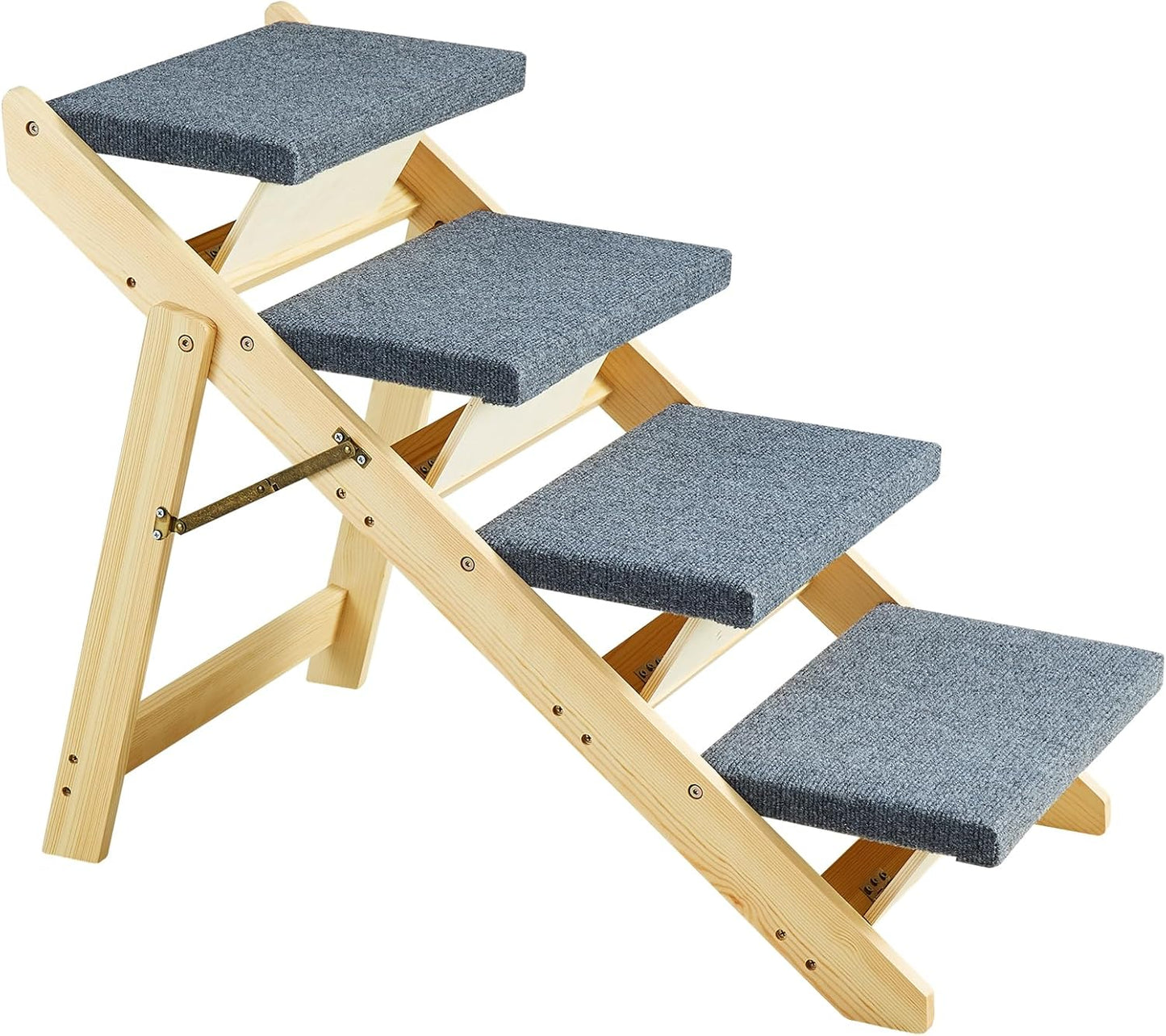 VEVOR Wood Pet Stairs, 2-Step Dog Stairs for Beds, Sofa & Cars, 110lbs Load Capacity, Floded Flat Design, Stable & Sturdy Cat & Dog Step Ladder for Small Medium Large Older Pet Puppy Essentials