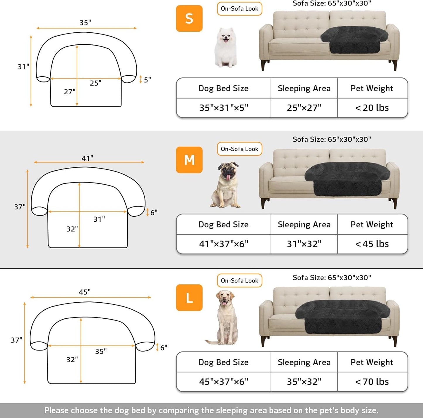 Calming Dog Bed Fluffy Plush Dog Mat for Furniture Protector with Removable Washable Cover for Large Medium Small Dogs and Cats (Large, Light Grey)