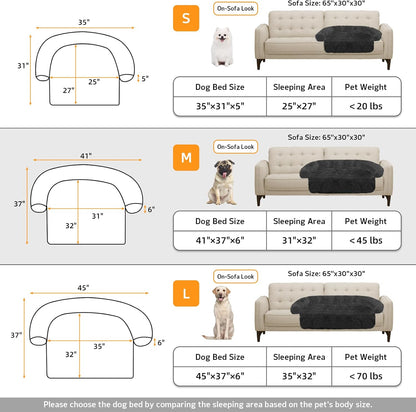 Calming Dog Bed Fluffy Plush Dog Mat for Furniture Protector with Removable Washable Cover for Large Medium Small Dogs and Cats (Large, Light Grey)