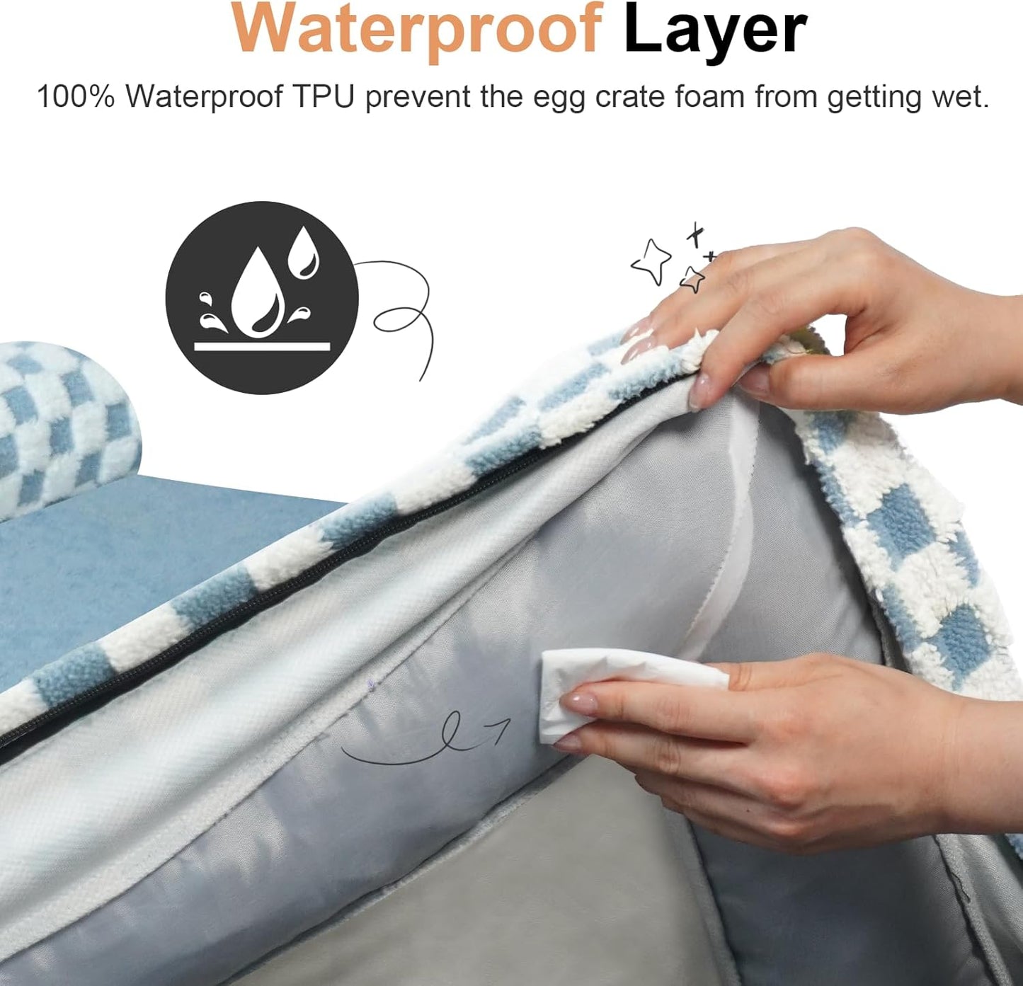 Large Dog Bed Orthopedic Washable: Beds Bolster XL Bed Large Big Dogs Memory Foam Couch Sofa Waterproof with Removable Cover