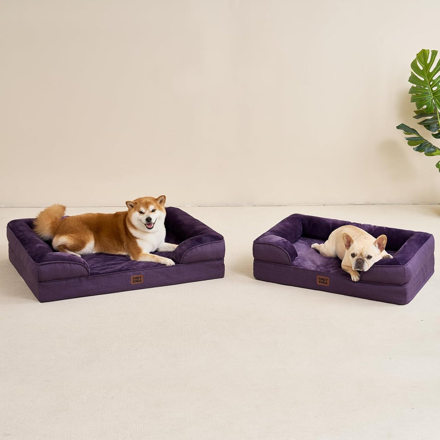 EHEYCIGA Orthopedic Dog Beds for Extra Large Dogs 44x32Inch, Waterproof Memory Foam XL Pet Bed with Sides, Non-Slip and Egg-Crate Foam Big Dog Couch Bed with Washable Removable Cover, Grey