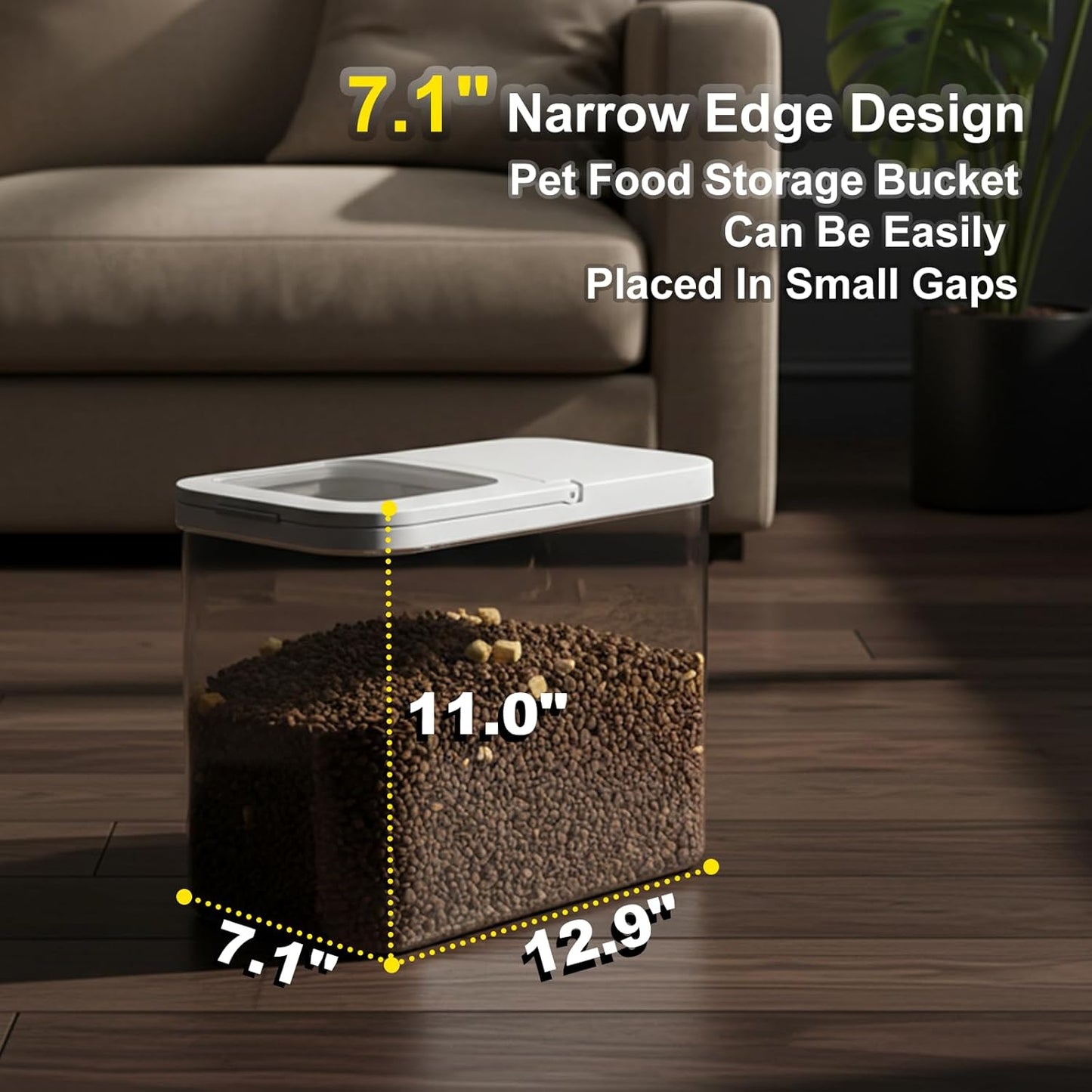 LivLab Mker Pet Food Storage Containers With Lids & Scooper - Dog Food Storage Container,12L/12KG/10-15LBS,BPA Free Airtight Storage Containers Store Dry Food For Kitchen Pantry