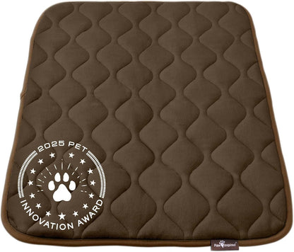 Paw Inspired Washable Padded Crate Mats for Dogs | 29” x 18” Pad, Fits 30-inch Kennels | Leakproof, Waterproof Bottom, Plush Pet Beds (Gray)