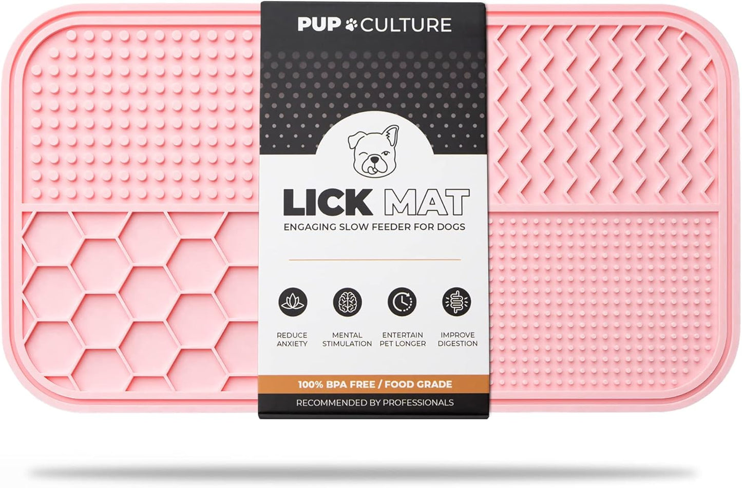 Pup Culture Dog Lick Mat for Dogs, Feeding Pad for Anxious Pets Plus 4 Different Puzzles for Mental Stimulation for Dogs - Supports Mental, Dental, and Digestive Health, Bite Resistant and Heavy Duty