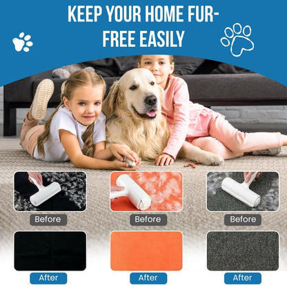 Pet Hair Remover Roller – Reusable Lint Roller for Dog & Cat Hair – No Batteries or Sticky Tape Needed – Works on Furniture, Couch, Carpet, Car Seats, Bedding & Rugs – Portable & Eco-Friendly (White)