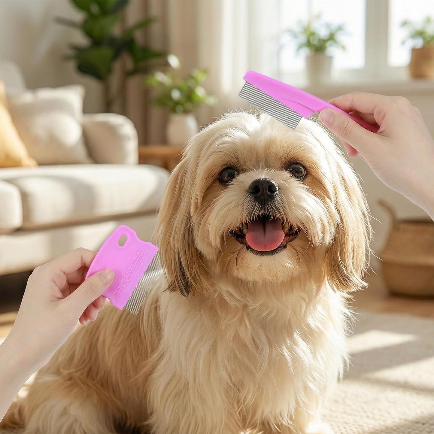 4 Pcs Pets Grooming Comb Kit Professional Stainless Steel Tear Stain Remover & Flea Lice Comb For Small Dogs Cats Pets Puppy Tick Grooming And Removing Knots Crust Mucus