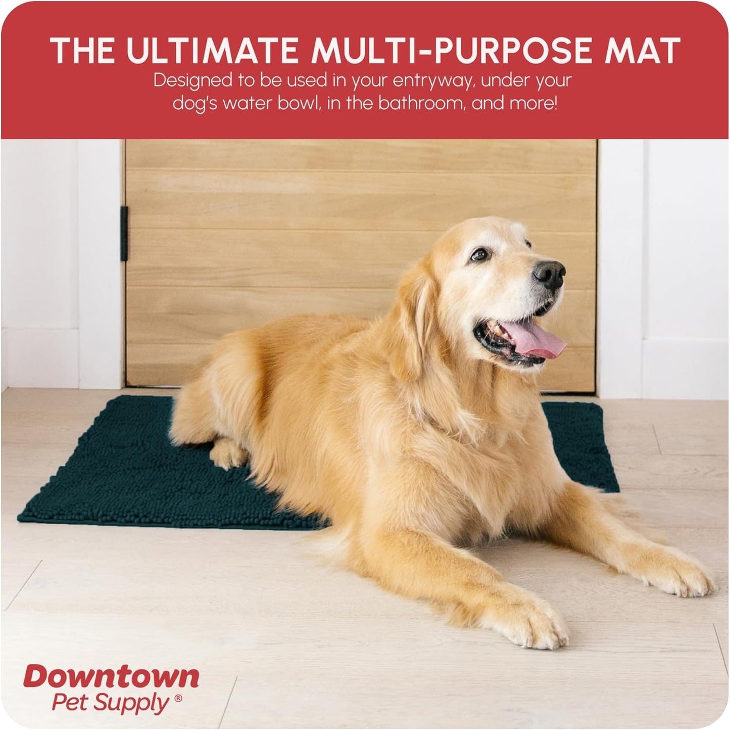 My Doggy Place Dog Mud Mat, 36"x26" Ash – Thick Microfiber Entry Rug for Snow, Mud & Salt – Absorbent, Quick-Dry, Washer-Safe & Non-Slip, Large