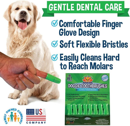 Bodhi Dog Finger Toothbrush for Dogs & Cats - Puppy Toothbrush with Soft Flexible Silicone Bristles, Gentle for Sensitive Gums, Promotes Healthy Teeth & Gums, Easy Teeth Cleaning Tool (50 Count)