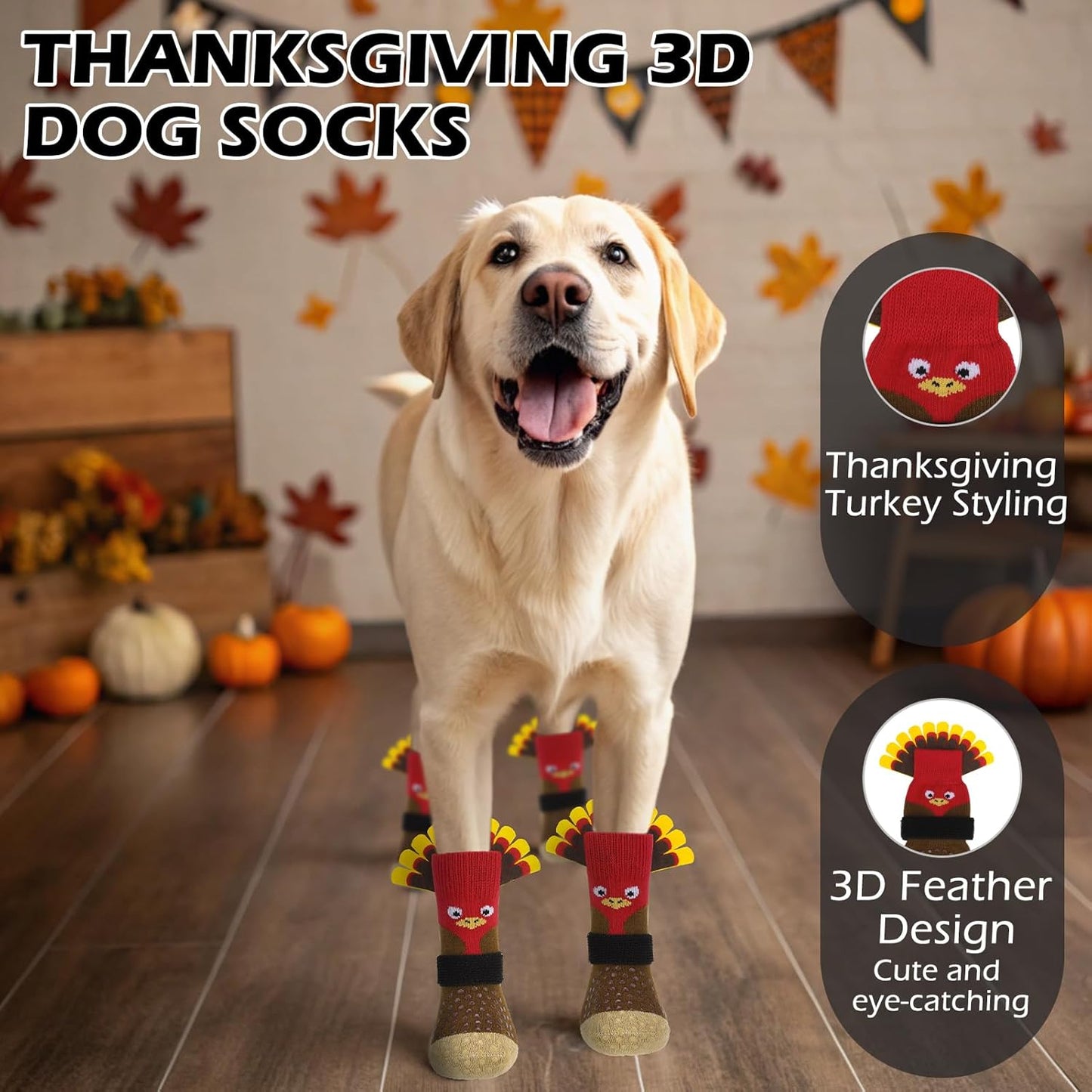 EXPAWLORER Anti Slip Dog Socks to Prevent Licking Paws, Dog Shoes for Hot Pavement, Dog Booties for Small Medium Large Senior Dogs, Traction Control Boots & Paw Protectors for Hardwood Floors