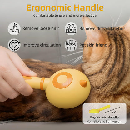 Cat Brush for Shedding, Self-Cleaning Slicker Brush for Indoor Cats, Gently Remove Loose Fur, Pet Grooming Massage Deshedding Tool, Suits Long & Short Haried Cats and Dogs