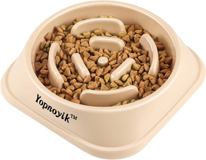 2 Pack Slow Feeder Dog Bowls for Healthy Eating, Non-Slip and Anti-Choking Design, Reduces Bloating & Overeating for Medium Dogs and Cats, Easy to Clean