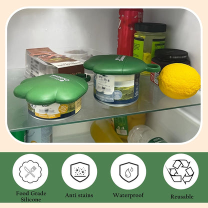 Pet Can Opener & 3 Pcs Cat Food Can Lids | Universal BPA Free Silicone Covers & Multi-Function Wet Food Spoon for Cat and Dog Food(Dark Blue)