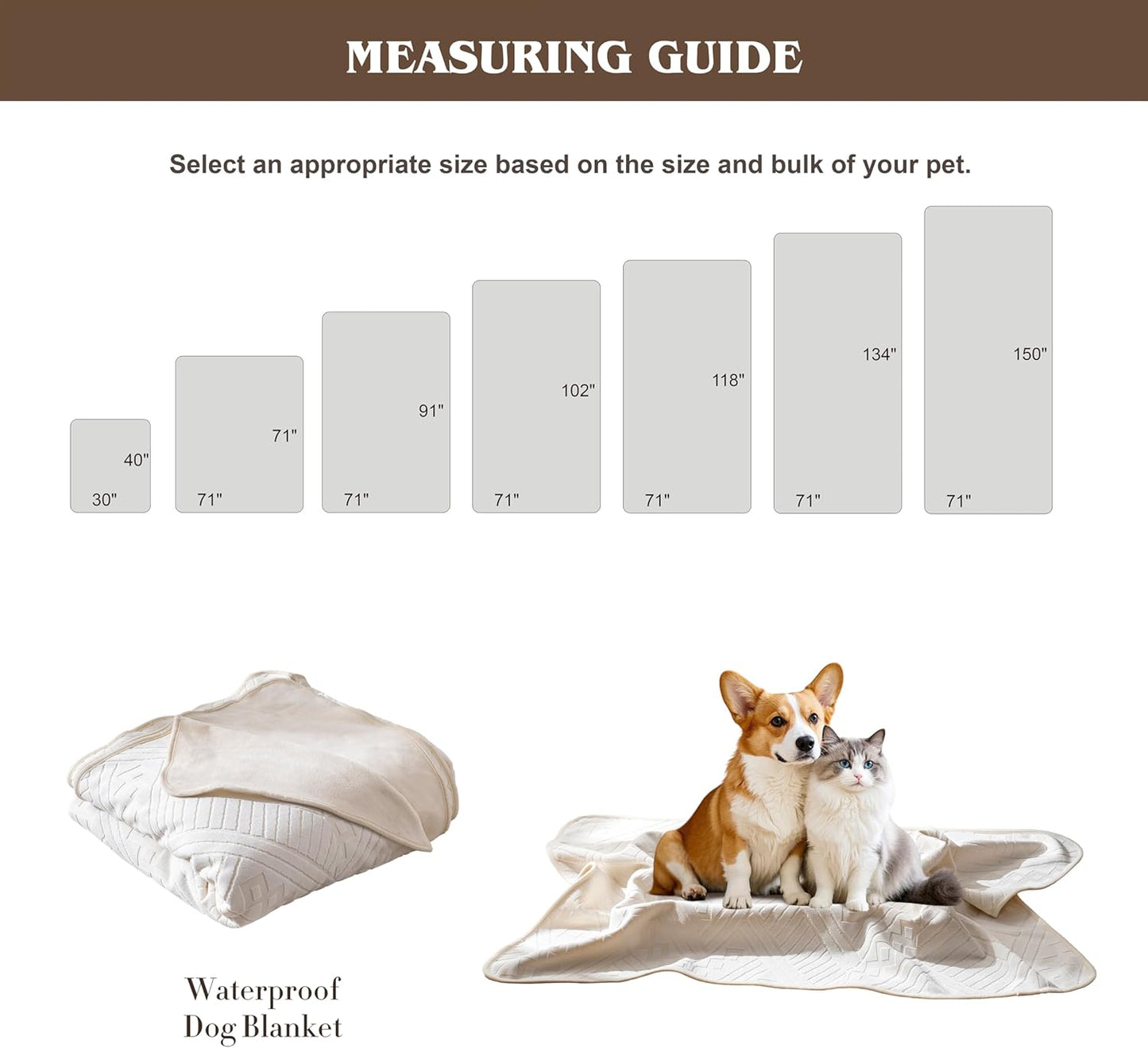 Waterproof Couch Cover, Reversible, Pet-Friendly, Washable and Anti-Slip Couch Covers for Sofa Protection with 3 Cushions, Sofa Slipcovers for Dogs and Cats (71×118in/Brown)
