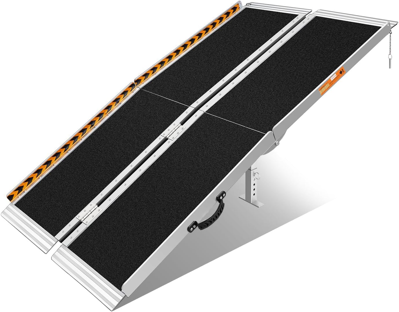 FACHNUO 2 Feet Portable Wheelchair Ramp, Non-Skid Aluminum Handicap Ramps with Handle, Folding Threshold Wheel Chair Ramp for Home Steps, Stairs, Entry, Doorways, Applicable Height 2-6 inches