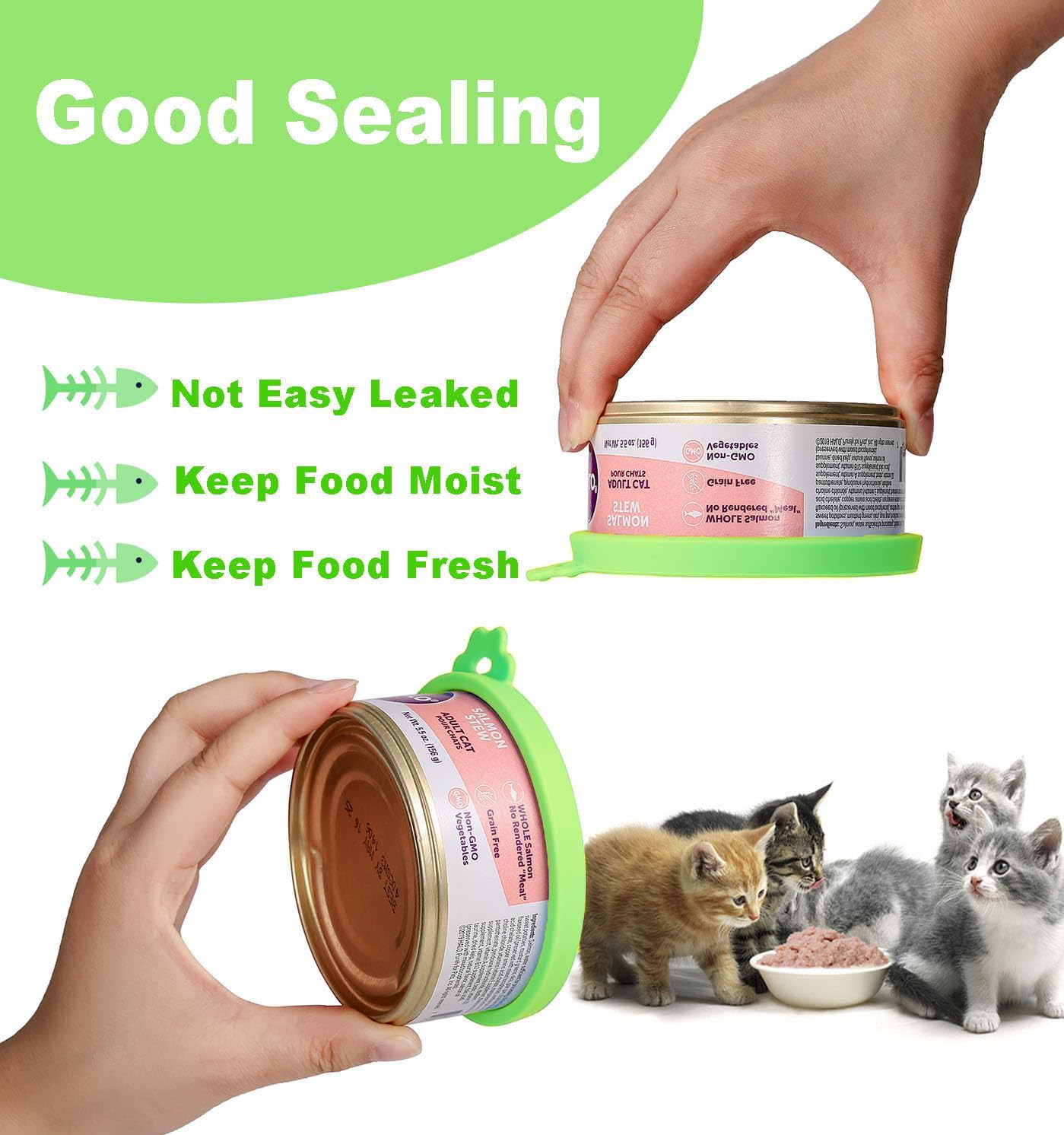 COMTIM Cat Food Can Covers Lids for 5.5 oz Cans, 2 Pack Silicone Cat Food Can Lids for 5.5 oz 5.3 oz Cans...Pet Food Can Covers Reusable Can Toppers Savers for Wet Food