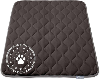Paw Inspired Washable Padded Crate Mats for Dogs | 29” x 18” Pad, Fits 30-inch Kennels | Leakproof, Waterproof Bottom, Plush Pet Beds (Gray)