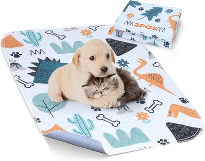 Washable Pee Pads for Dogs, 2 Pack Large 36"x41" Super Absorbent Reusable Dog Training Pads, 100% Waterproof Non-Slip Puppy Whelping Dog Playpen Indoor Pads Mat Pet Supplies