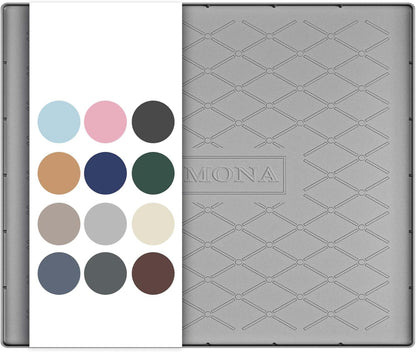 URMONA Under Sink Mat for Kitchen Waterproof, 34" x 22" Silicone Under Sink Mat for Shelf Liner Organizer, Cabinet Sink Protector Under Sink Liner for Bottom Kitchen, Bathroom(Light Grey)