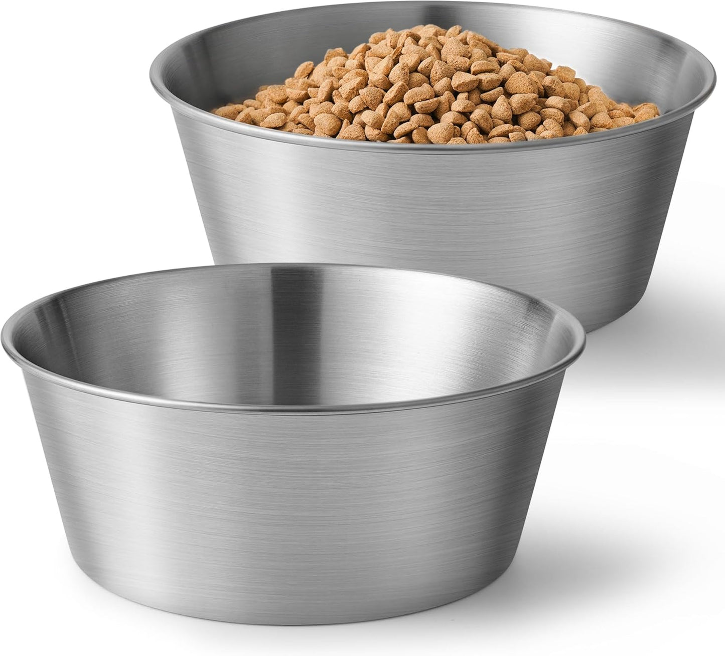 Elevated Dog Bowls for Medium&Small Dogs - Stainless Steel 48oz/6 Cups Raised Feeder with Non-Slip Base, Dual Food & Water Bowls 2-Pack