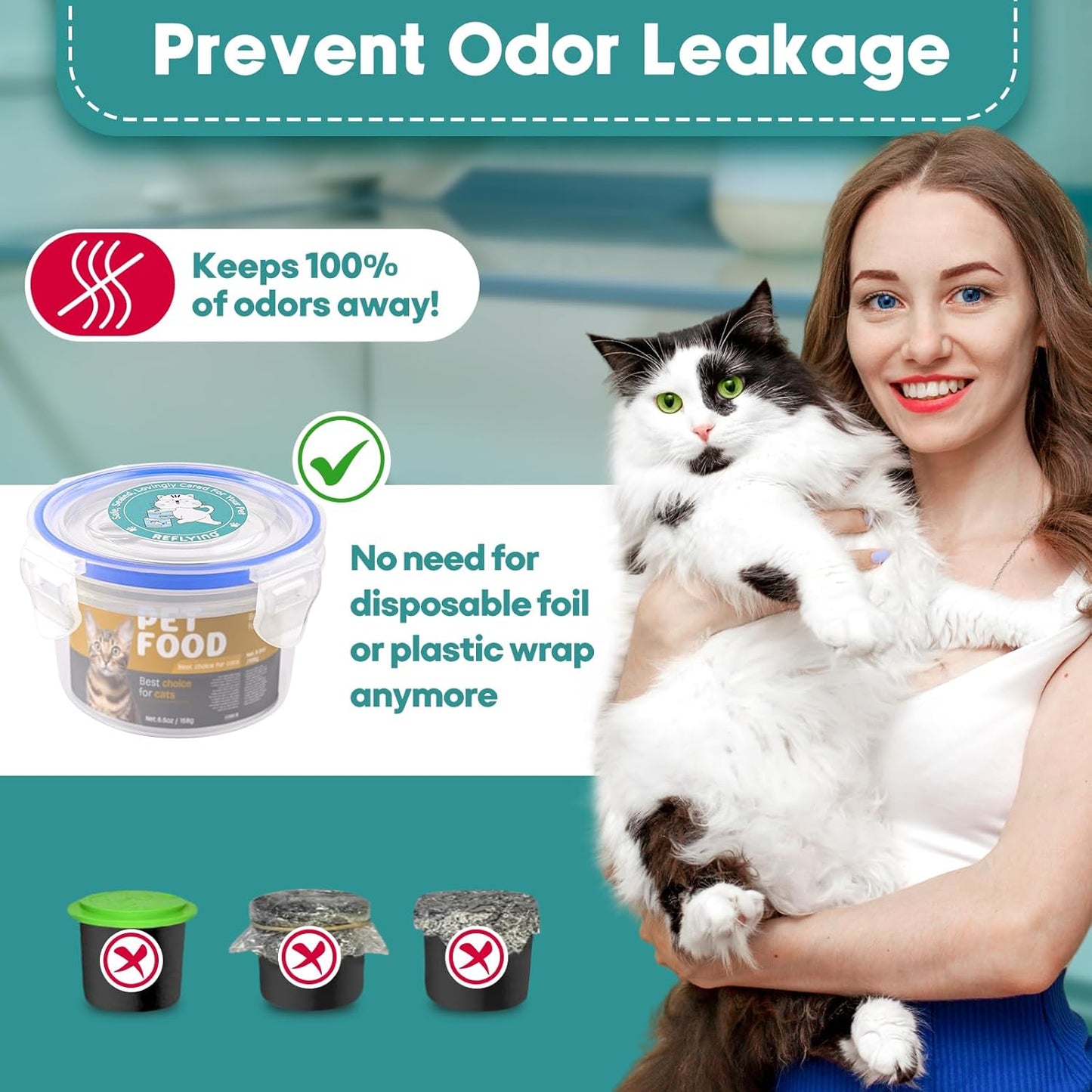 Canned Cat Food Storage Lids,Reusable Airtight Can Cover Pet Food Sealer - Keeps Dog Food Storage Container Food Fresh, Cat Food Container Eliminates Odor, Easy To Use With SUS 304 Spoon,Can Opener