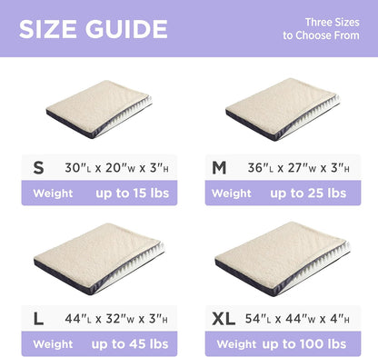 LE SURE Waterproof Dog Bed Cover Replacement Washable - Large Size for Pet Mat 36x27x3 Inches, Grey