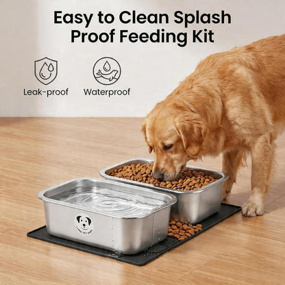 Stainless Steel Dog Bowls for Large Dogs, High Capacity Metal Dog Food Bowls, Food and Water Bowl for Larges, X-Large, and Big Dogs 1.25 Gallons
