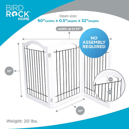 Internet's Best Wire Dog Gate with Arched Top - 4 Panel - 30" Tall - White