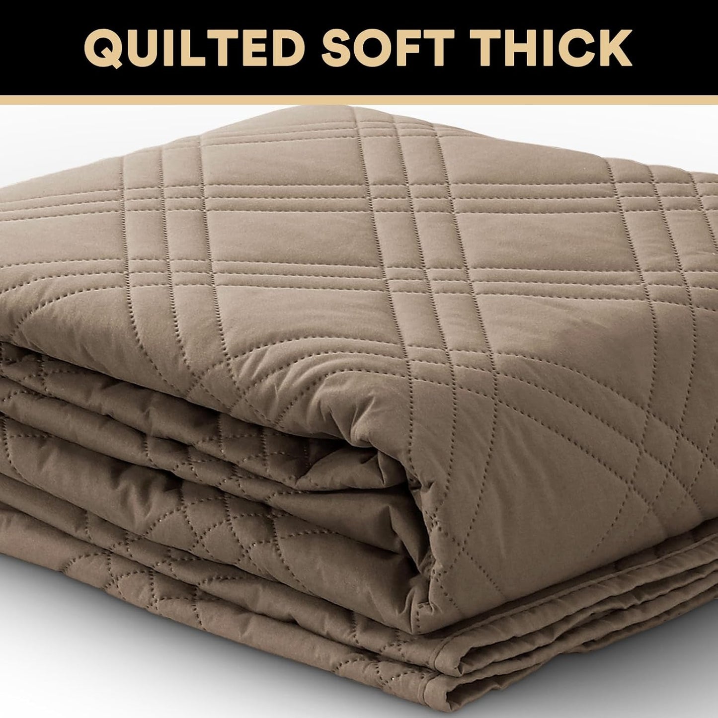 PrinceDeco 100% Waterproof Couch Cover for 3 Cushion Couch Sofa Pet Friendly Non-Slip Couch Cover for Dogs Washable Water Resistant Furniture Protector with Elastic Straps(Sofa 68", French Oak)
