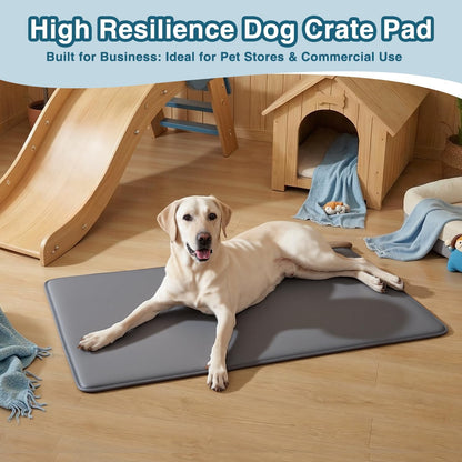 Dog Bed for Crate Pad High Resilience Foam Crate Pad Mat for Medium Large Dogs Washable Anti-Slip, Outdoor, 35" x 22",Dark Gray