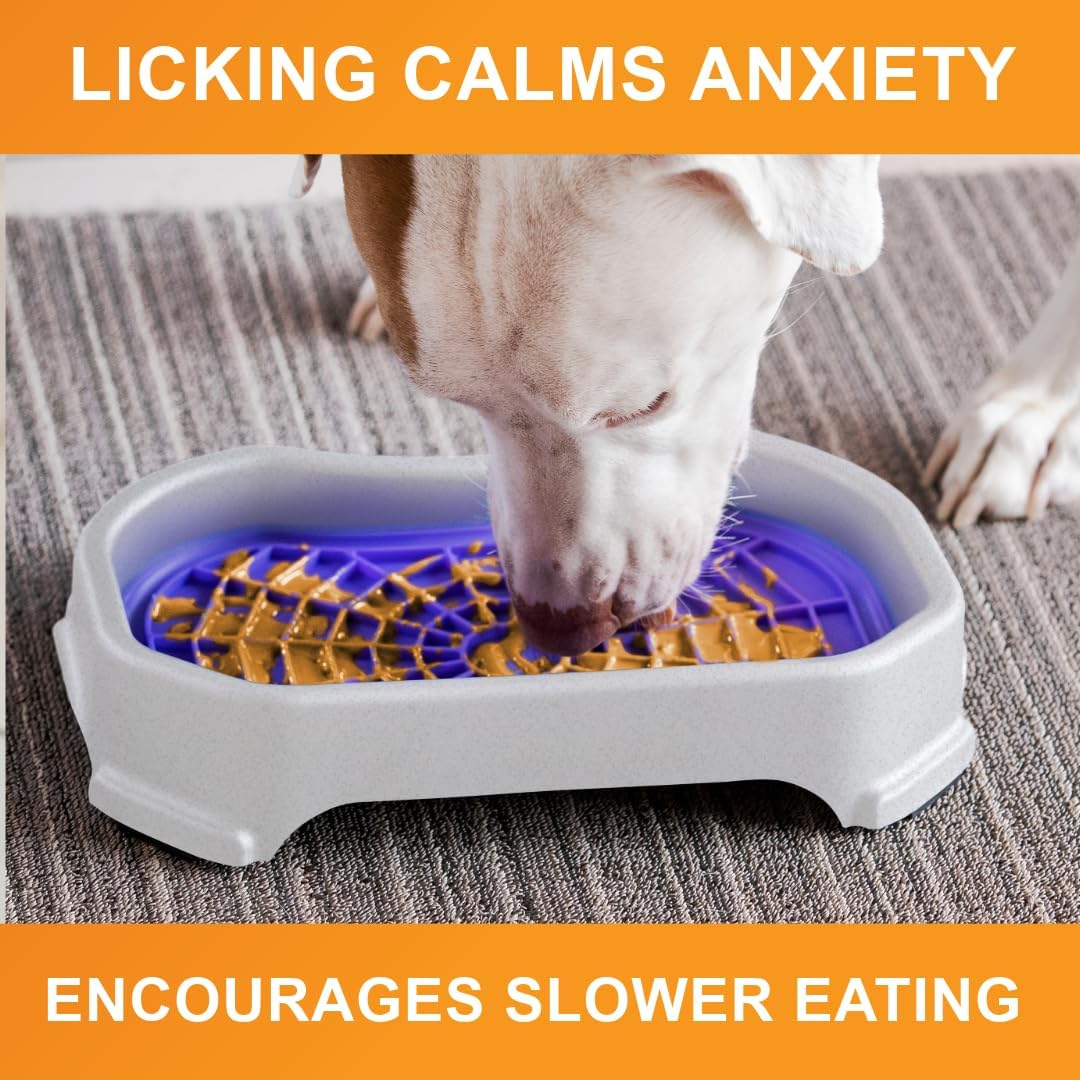 Neater Pets Neat-LIK Dog Lick Mat w/Mess-Proof Tray, Lick Mat for Dogs, Cats, Puppy, Reduces Anxiety & Boredom, Peanut Butter Slow Feeder, Interactive Treat Licking Pad (Green/Vanilla Bean)