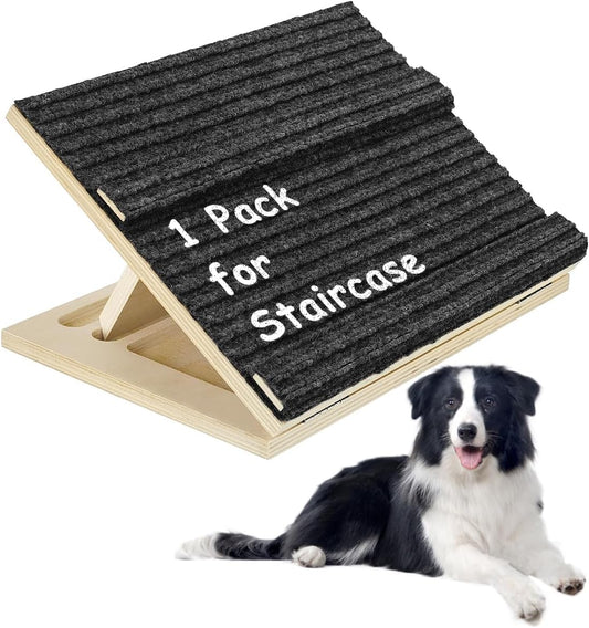 Foldable Wooden Dog Ramp for Stairs, Upgraded Non-Slip Dog ramps, 2 Packs for Small or Medium Dogs and Cats， Step and Stair for Injured and Elderly Pets（No Installation Required）