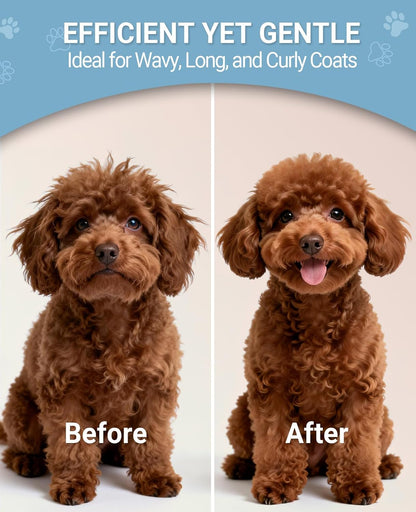 Dematting Comb for Dogs, Dematting Tool for Dogs & Cats - Serrated Matted Hair Removal Brush - Easily Remove Knots, Mats and Tangles - Designed for Wavy & Curly Coats