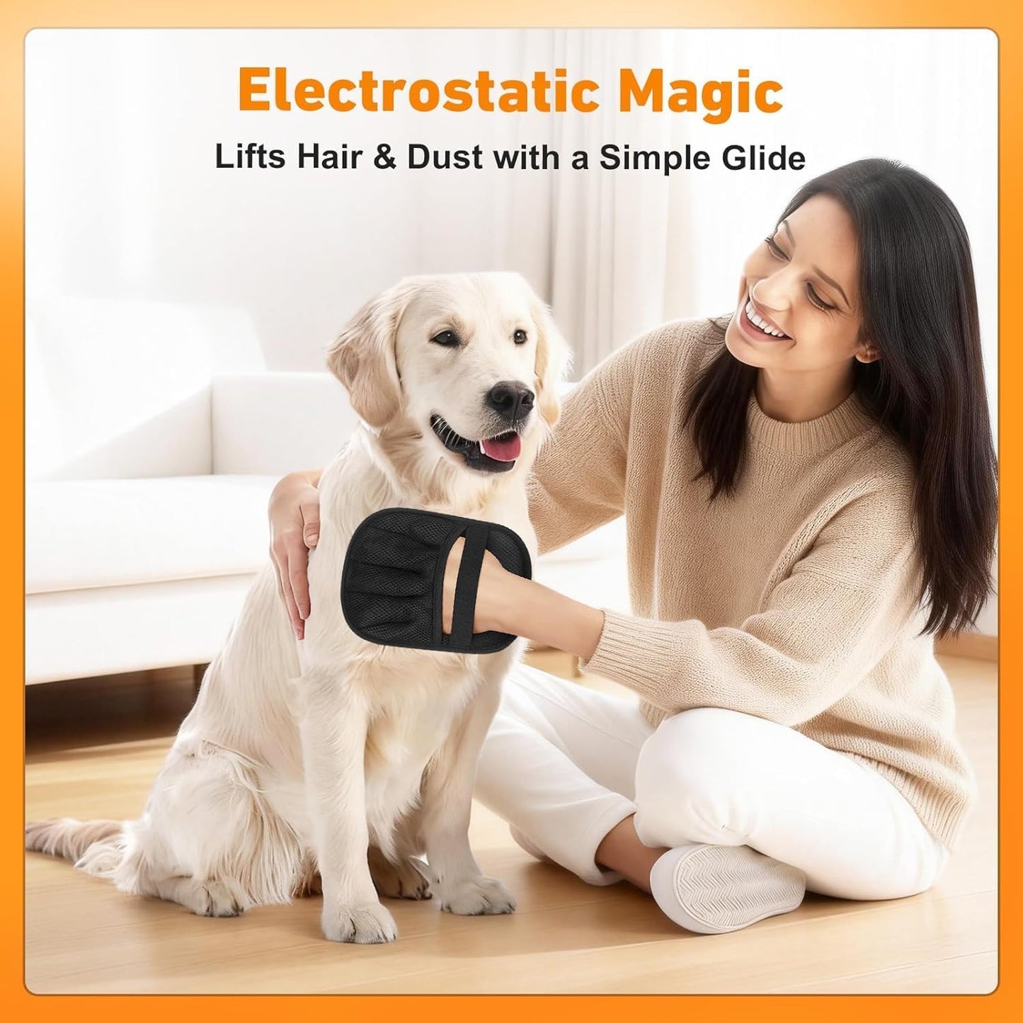 Pet Hair Removal Glove, Pet Hair Remover Gloves for Cats & Dogs Hair Remover, Magic Brush Pet Hair Removal Tool for Furniture, Couch, Car Seats, Clothing(1Pcs)