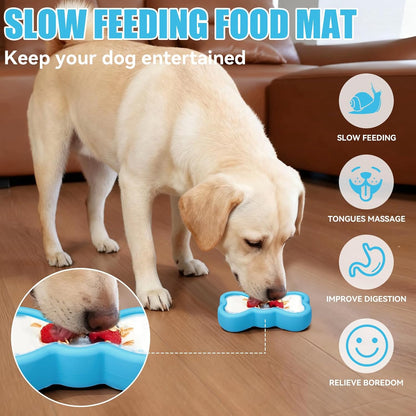 Freeze Dog Lick Bowl, Animire Non-Slip Slow Feeder Lick Mat for Dogs, Silicone Dog Enrichment Bowl for Distraction Anxiety Relief Boredom, BPA Free, Dishwasher Safe(Rose,S)