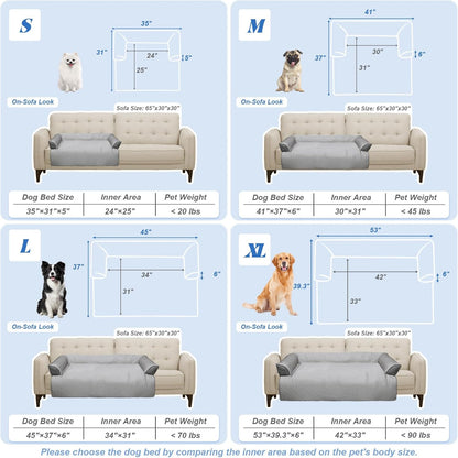 Calming Dog Bed Fluffy Plush Dog Mat for Furniture Protector with Removable Washable Cover for Large Medium Small Dogs and Cats (Large, Light Grey)