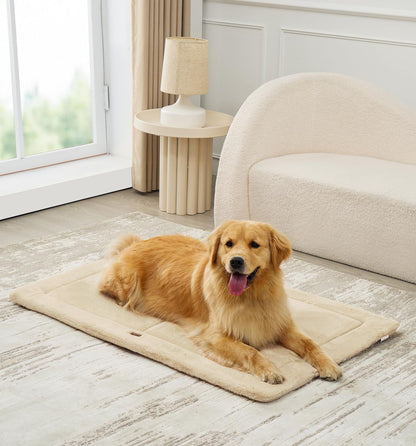 Made4Pets Dog Crate Pad Bed for Medium Large Dogs, Washable & Reversible, Anti-Slip Kennel Mat for Cozy Sleeping, Soft Fluffy Dog Bed for Indoor & Outdoor Use, 35"x23", Gray