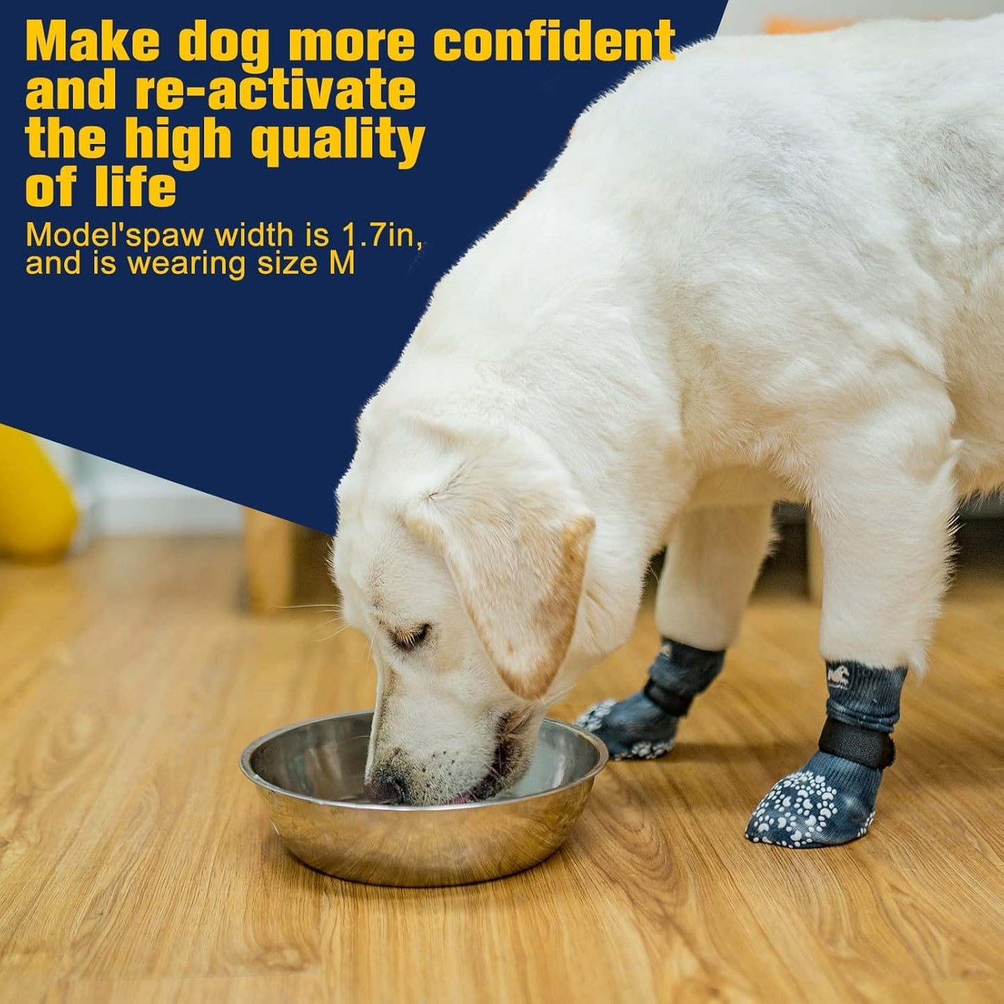 EXPAWLORER Anti Slip Dog Socks to Prevent Licking Paws, Dog Shoes for Hot Pavement, Dog Booties for Small Medium Large Senior Dogs, Traction Control Boots & Paw Protectors for Hardwood Floors