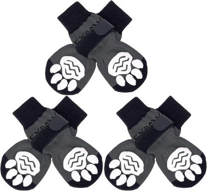 EXPAWLORER 6Pcs Anti-Slip Dog Socks to Prevent Licking Paws,Dog Shoes for Hot Pavement,Dog Booties Traction Control on Hardwood Floor,Boots & Paw Protectors, for Puppy Small Medium Large Senior Dogs