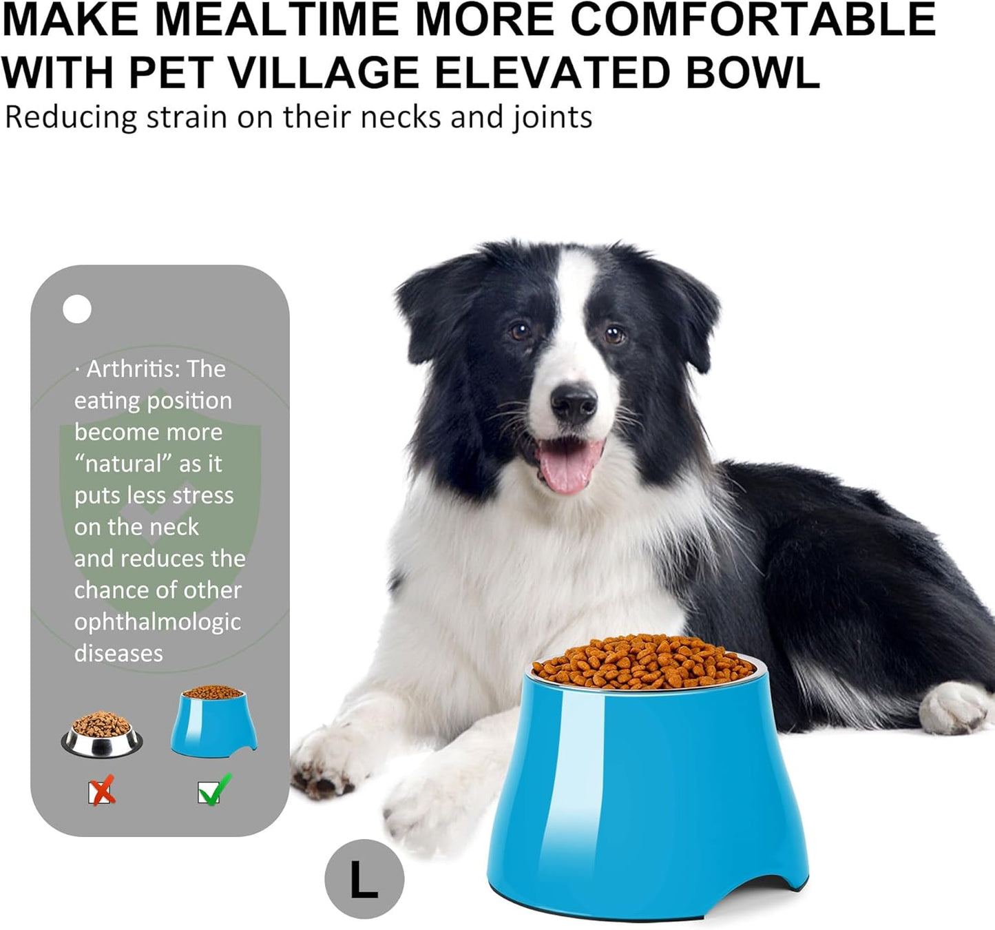 Dog Bowls,Cone Friendly Non Slip Single Dog Bowl with Stainless Steel Inner, Raised Bowls for Small Dogs Spaniel Dogs Long Ear, High Capacity, M/2 Cup Pink