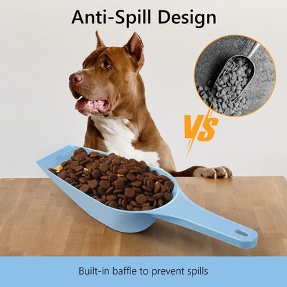 Food Scoop, Cup Capacity Dog Food Scooper With Measuring Lines For Dog, Puppy and Cat Coffee Bean Scoop, Flour Scoop 2 Pack (Grey)
