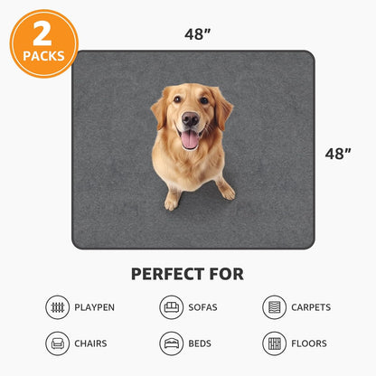 Dog Pee Pad Washable Extra Large, Instant Absorb Thicker Training Pads Non-Slip Pet Playpen Mat, Waterproof Reusable Floor Mat Ideal for Puppy Senior Dog Whelping Incontinence Housebreaking 65x48 Inch