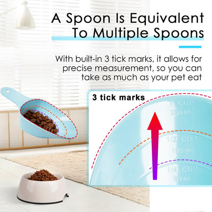 Dog Food Scoop-Melamine Pet Food Measuring Cup - 1 Cup 1/2 Cup 1/4 Cup Dog Cat Bird and Rabbit Food Feeding Scoop Dishwasher Safe - Pink