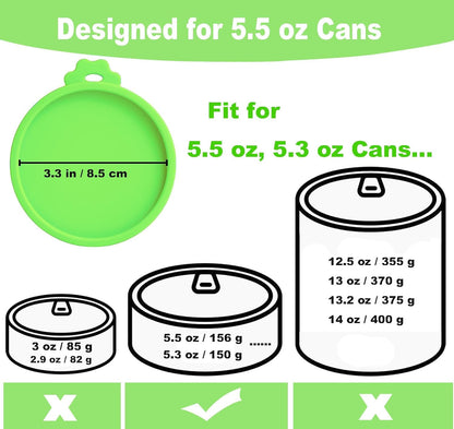 COMTIM Cat Food Can Covers Lids for 5.5 oz Cans, 2 Pack Silicone Cat Food Can Lids for 5.5 oz 5.3 oz Cans...Pet Food Can Covers Reusable Can Toppers Savers for Wet Food