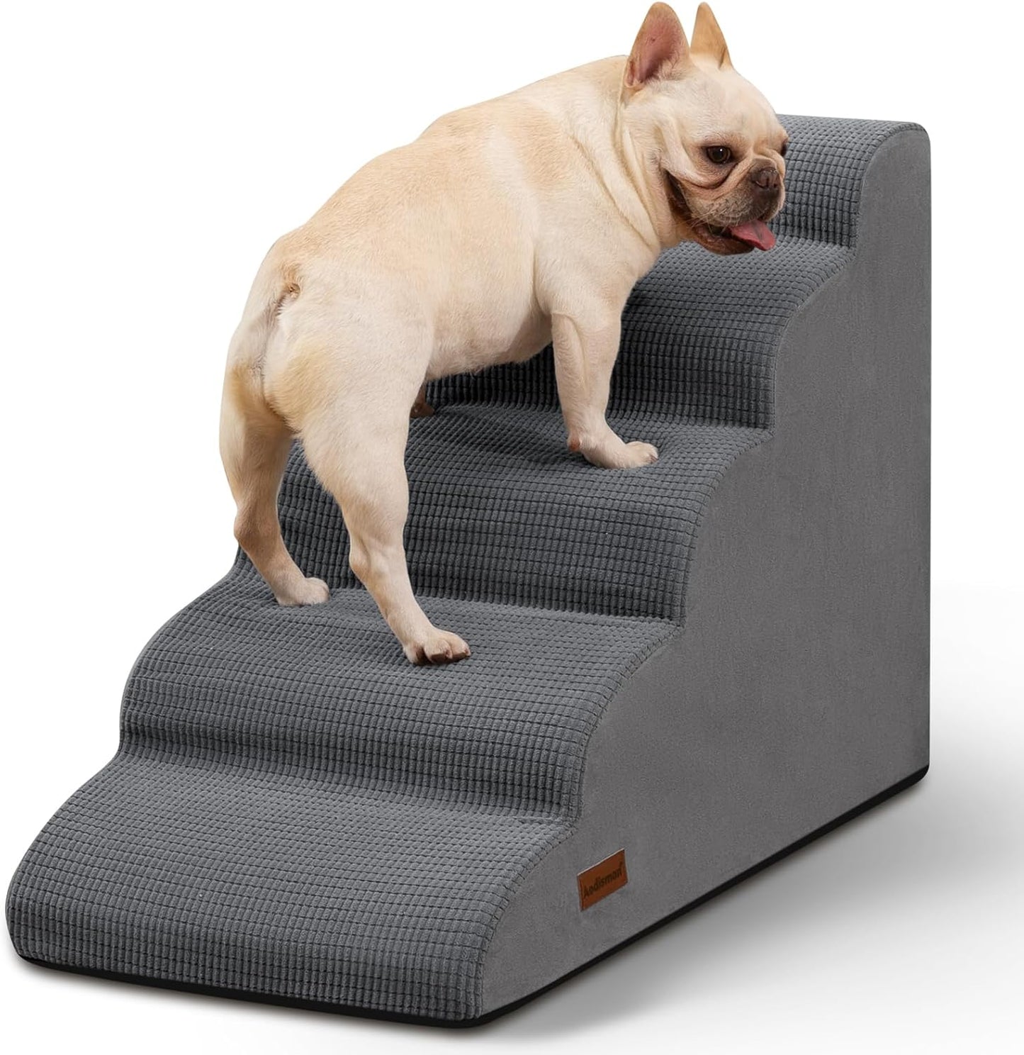 Aodisman 3-Step Dog Ramp and Stairs for Sofa and Chair - Non-Slip Sturdy Pet Steps for Small Dogs and Cats,15.7" H,Grey