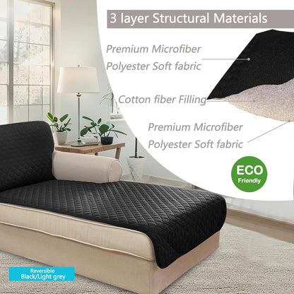 U-NICE HOME Reversible Sofa Cover Washable Couch Cover for Dogs Friendly with Elastic Straps Water Repellent Furniture Protector for 3 Cushion Couch (Sofa, Coffee/Beige) - Colors B