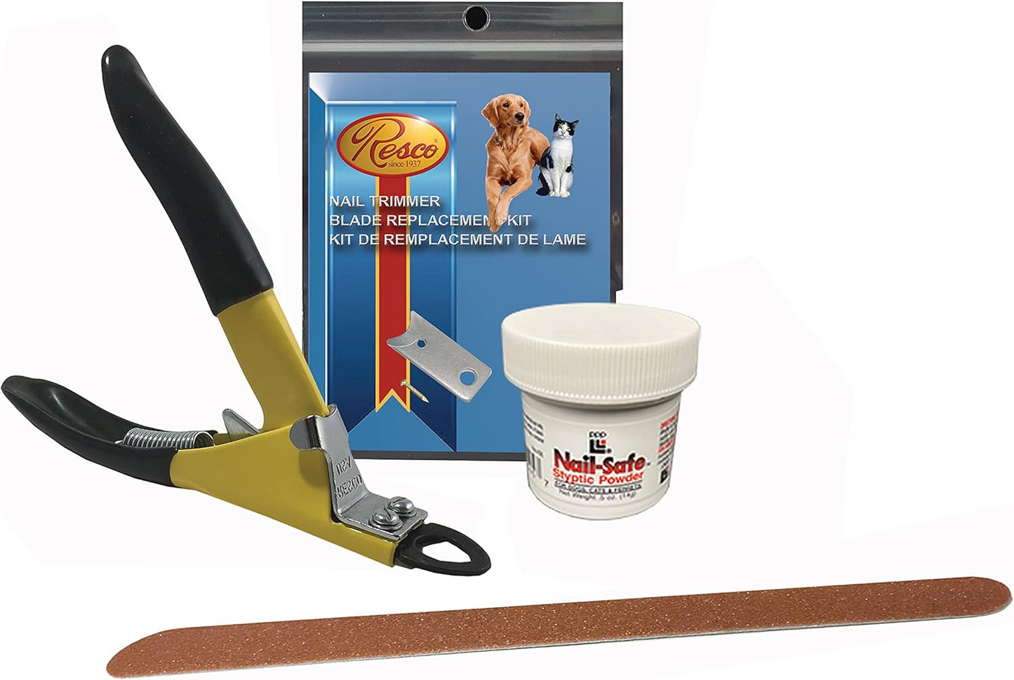 Resco Original Deluxe Dog Nail Clippers - Professional USA-Made Guillotine Trimmer - Heavy Duty Steel for Large Dogs - Yellow
